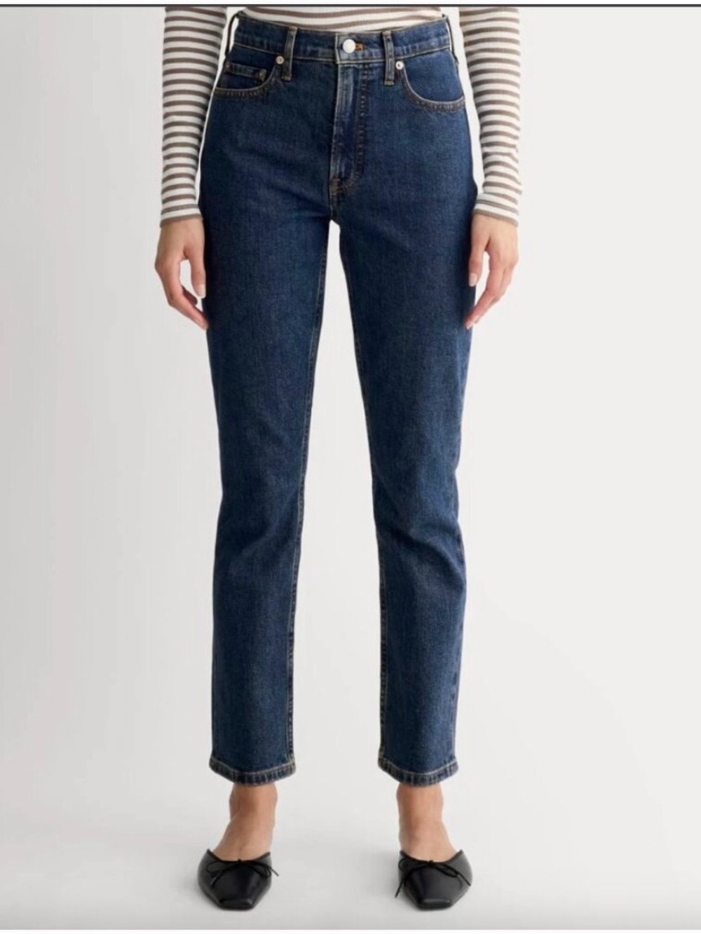 Everlane The Original Cheeky Jean size 33R F-BTM-DNM-STRT-CHK-MDIND